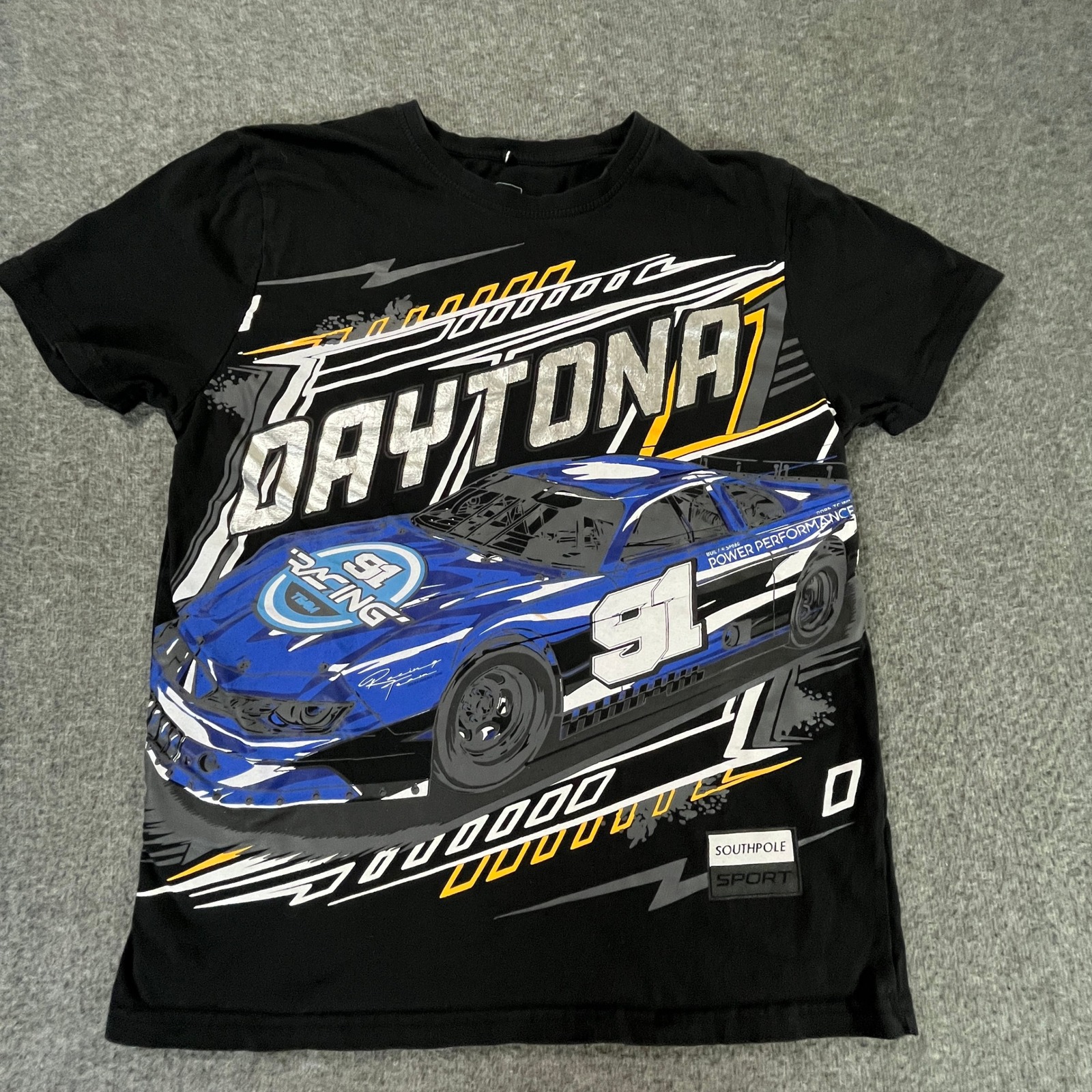 Southpole Daytona Racing TShirt Mens L Black Graphic Car Tee Motorsport